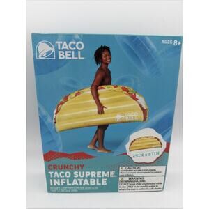 Taco Bell Inflatable Crunchy Taco Supreme Pool Float 29" X 57" New Novelty